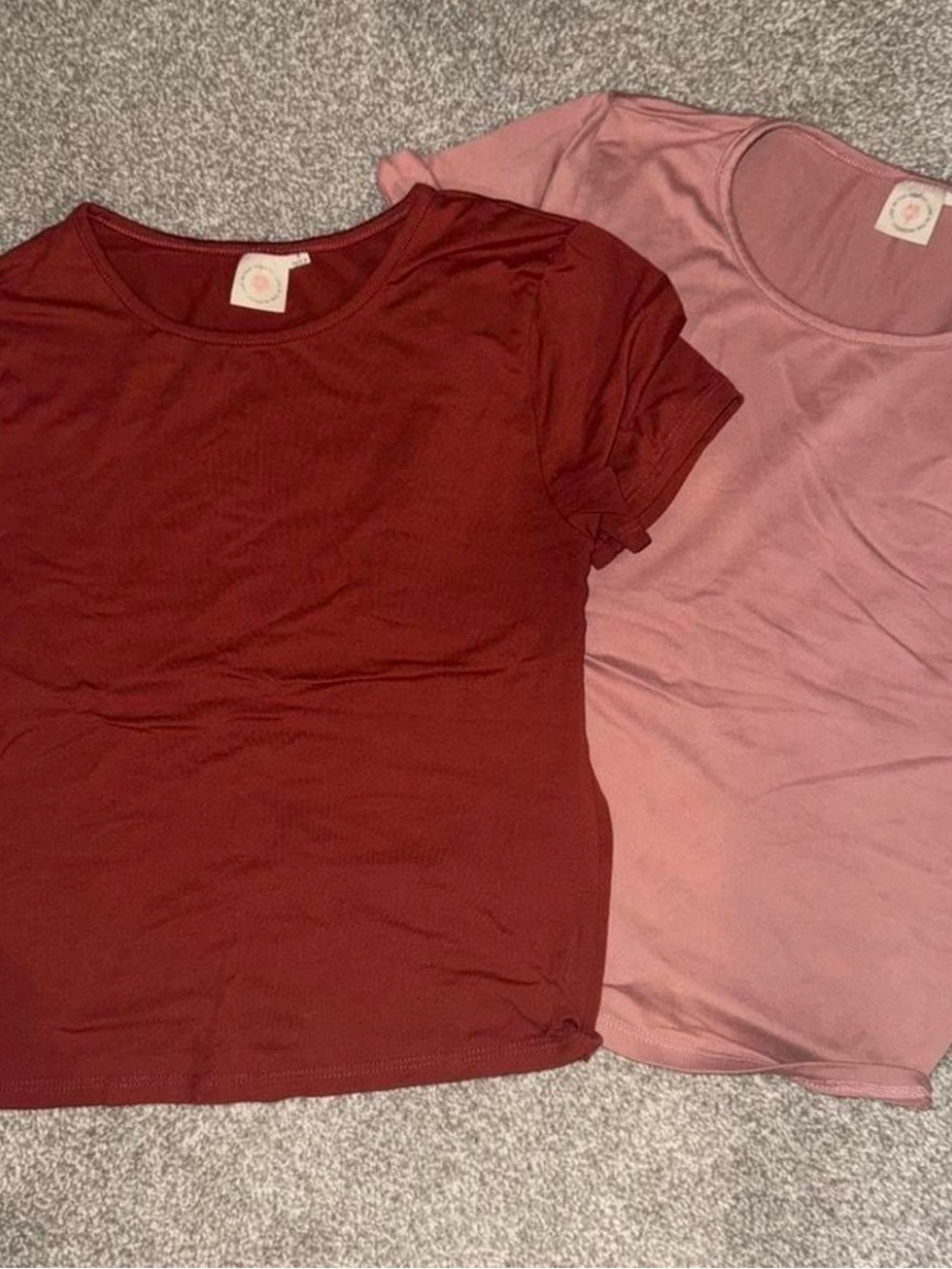Everyday Scoop Neck Tee in Rose and Burgundy